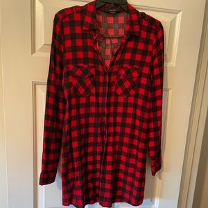 Black and red Plaid button down - Size LG